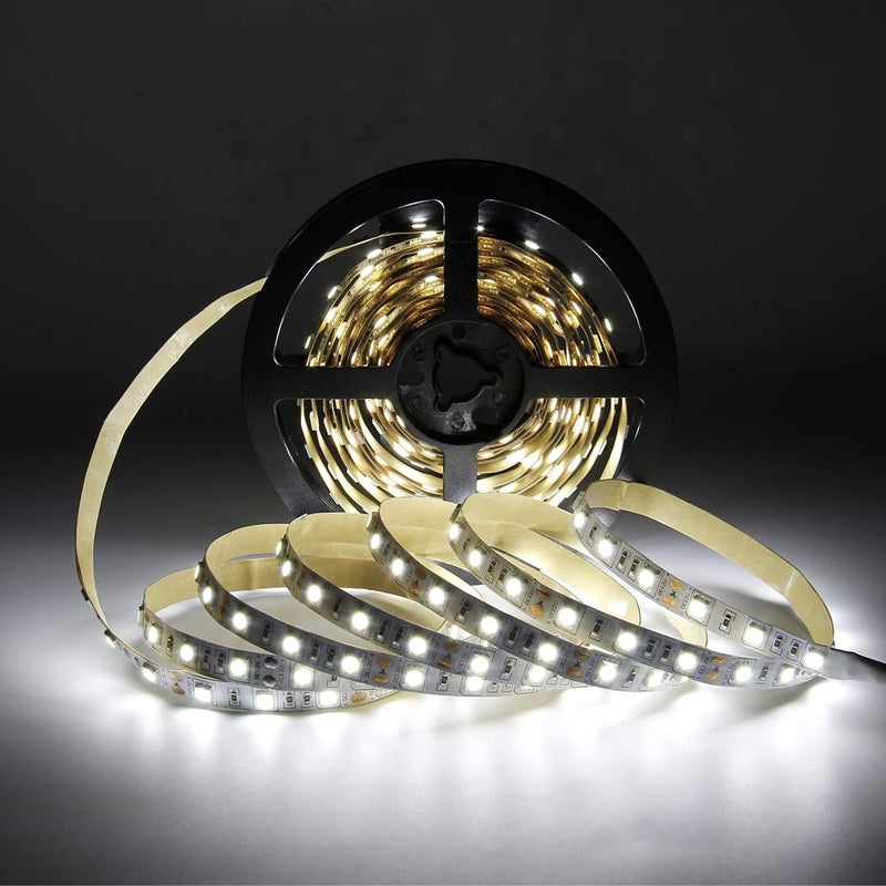 SUPERNIGHT LED Light Strip White, 6000K Daylight White Lights 16.4 Ft 300leds 60leds/m 5050 SMD Flexible Waterproof Tape for Boats, Bathroom, Mirror, Ceiling - Image 5